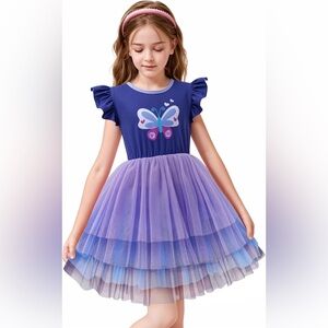 BRAND NEW Size 3/4T (100) Purple Butterfly Dress for Girls